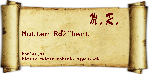 Mutter Róbert névjegykártya